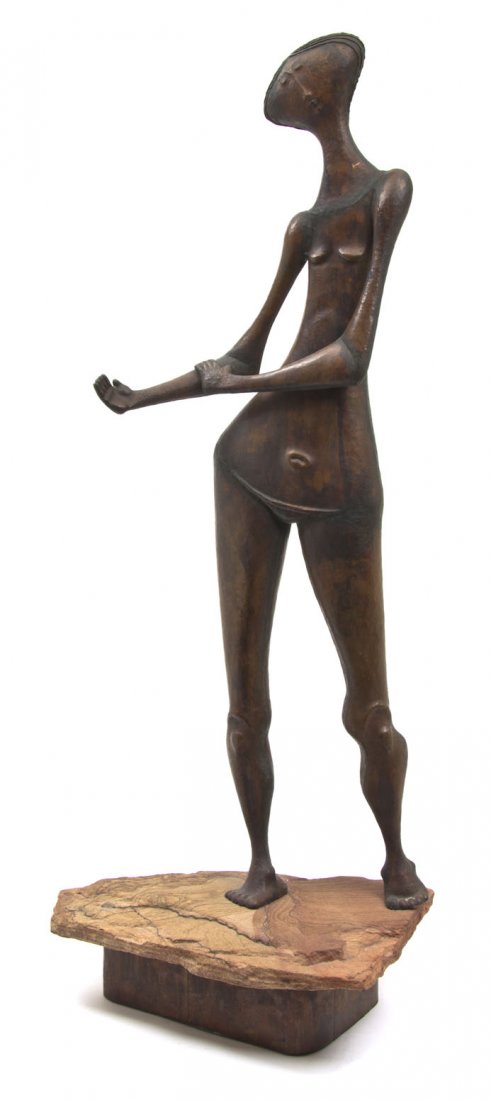 Eldon Danhausen, (American, 20th century), Untitl: Eldon Danhausen (American, 20th century) Untitled bronze Height 38 3/8 inches.