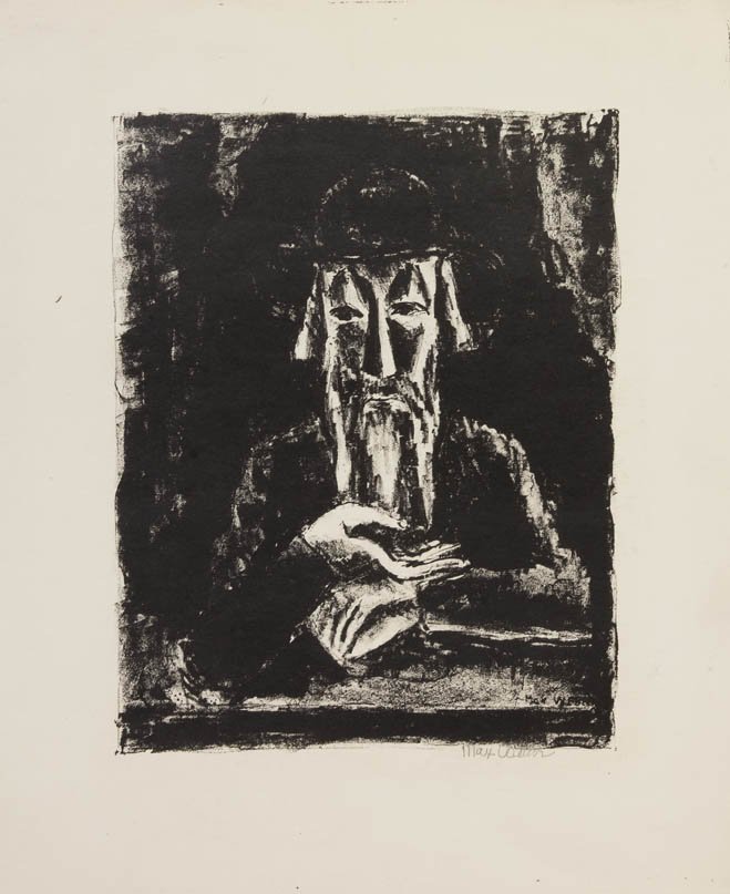 Max Weber, (American, 1881-1961), The Rabbi: Max Weber (American, 1881-1961) The Rabbi lithograph signed Max Weber (lower right) 8 1/2 x 7 inches.
