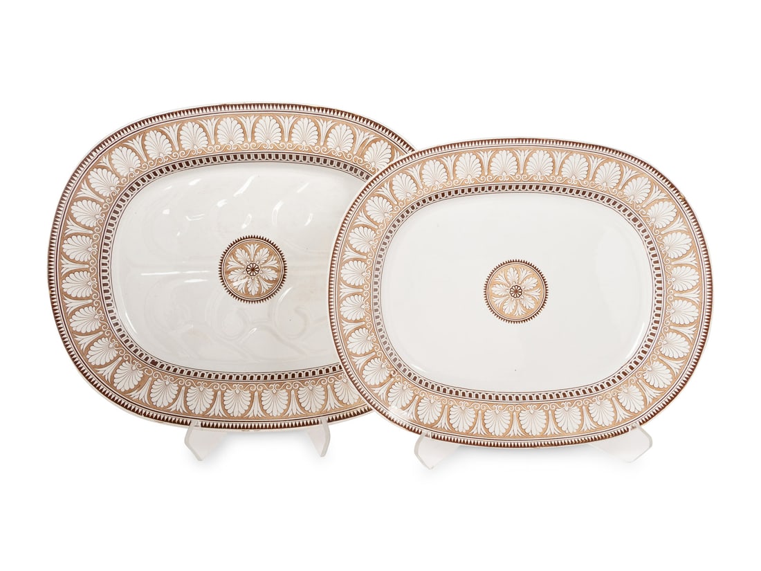 Two Large Spode Transfer-Decorated Earthenware Platters (1 of 3)