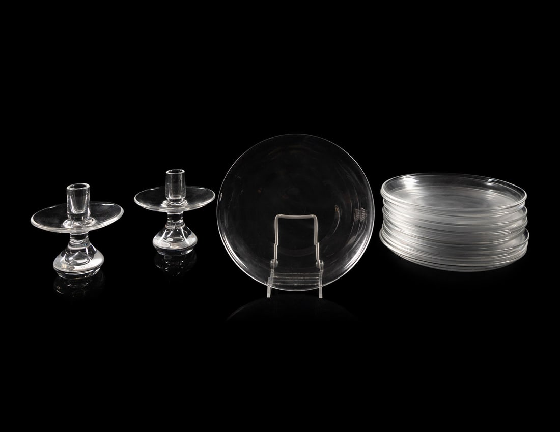 A Set of Twelve Steuben Glass Bread Plates (1 of 3)