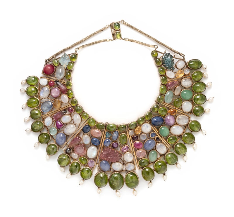 GILT SILVER MULTIGEM BIB NECKLACE (1 of 2)
