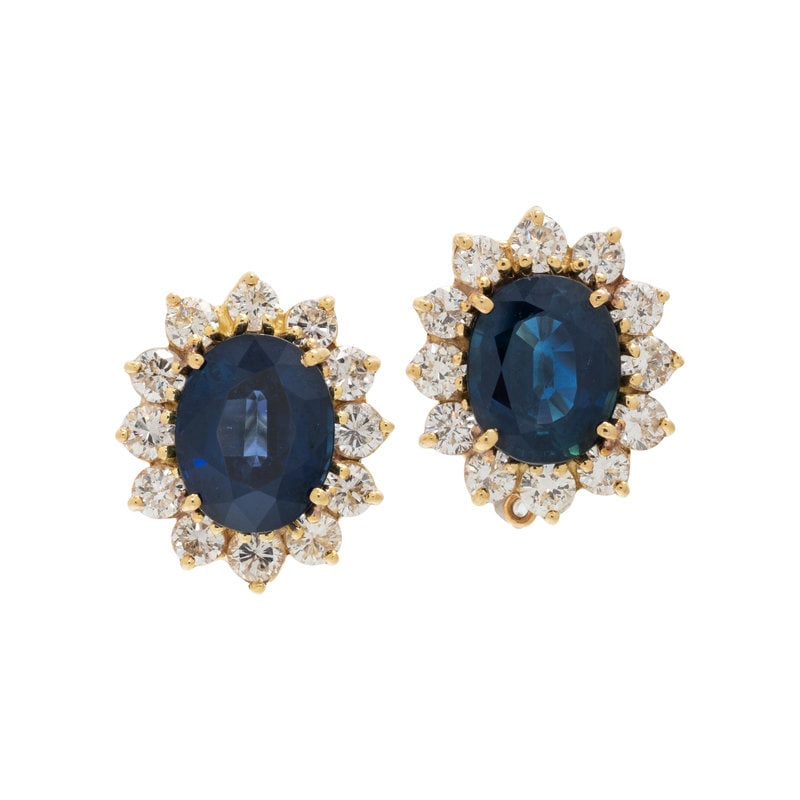SAPPHIRE AND DIAMOND EARCLIPS (1 of 2)