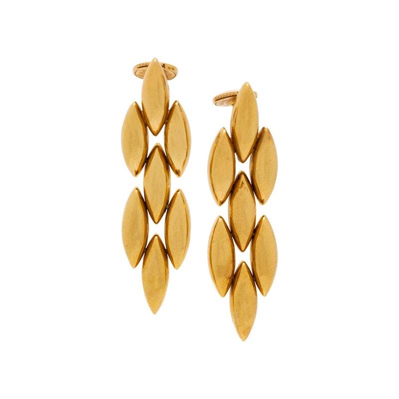 Cartier, Yellow Gold 'gentiane' Earrings Auction