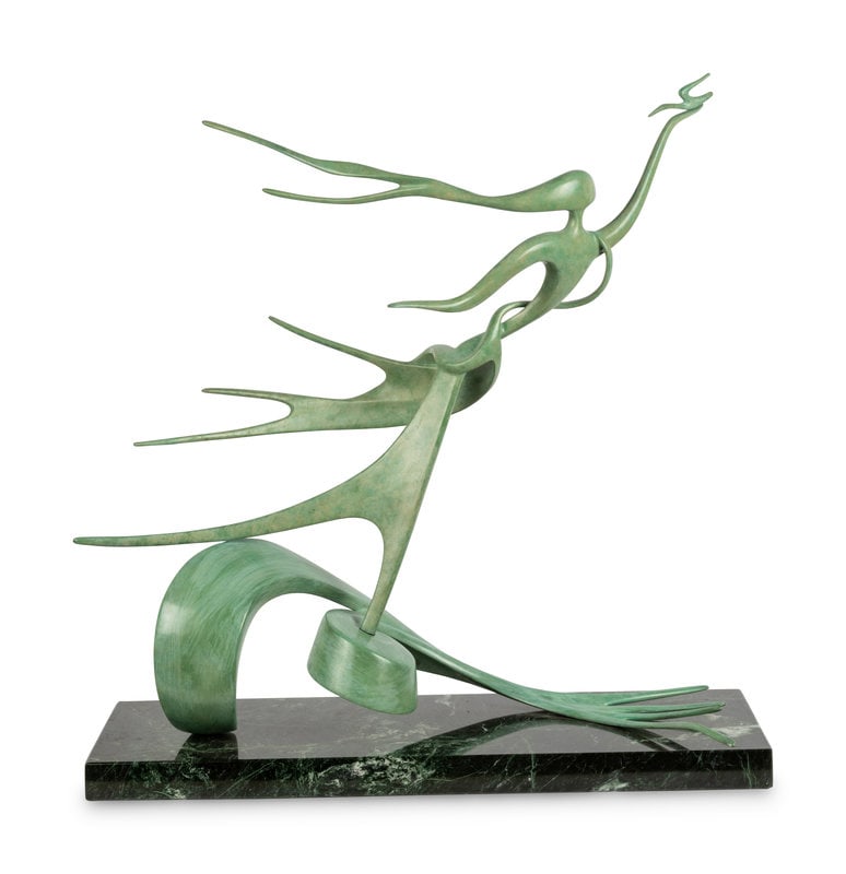 Victor Halvani (Israeli, b. 1930) Abstract Figure, edition 6/10: Victor Halvani (Israeli, b. 1930) Abstract Figure, edition 6/10 bronze signed Victor Halvani and numbered height 31 1/2 x width 32 x depth 12 inches The Laumeister Collection from The B