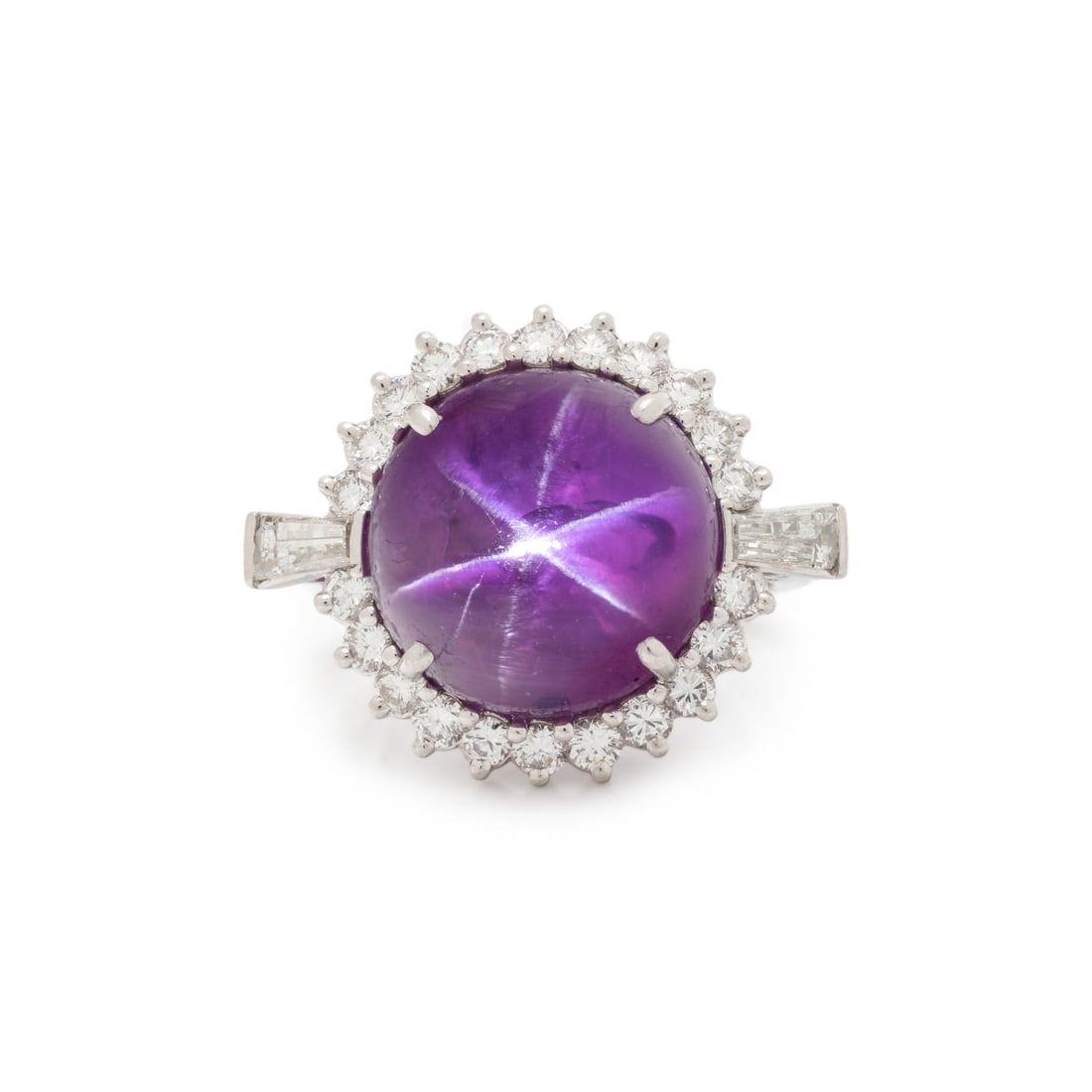 PURPLE STAR SAPPHIRE AND DIAMOND RING (1 of 3)