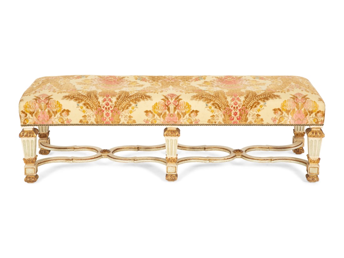 An Italian Painted and Parcel Gilt Bench (1 of 5)
