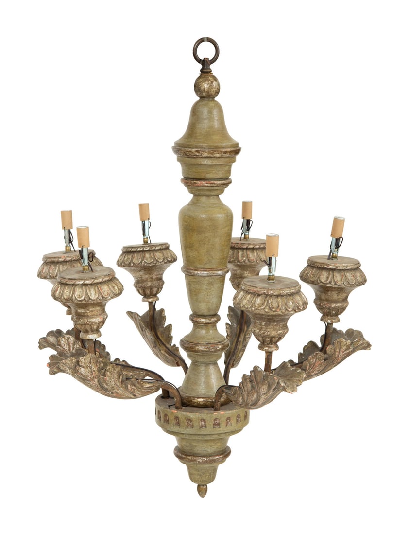 A Pair of Italian Painted Six-Light Chandeliers (1 of 4)
