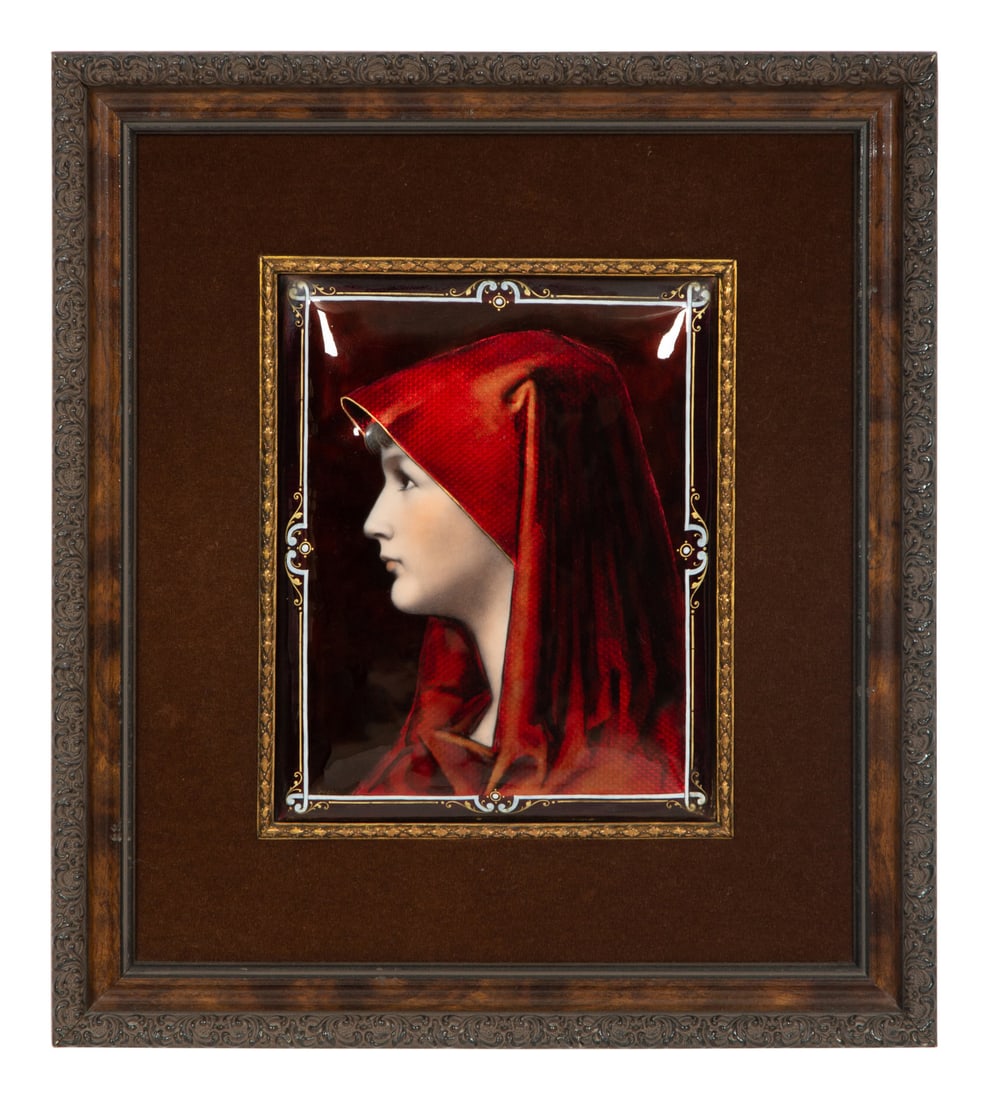 A Limoges Enameled Copper Plaque After Jean-Jacques Henner ThÃ©ophile Soyer (1 of 4)