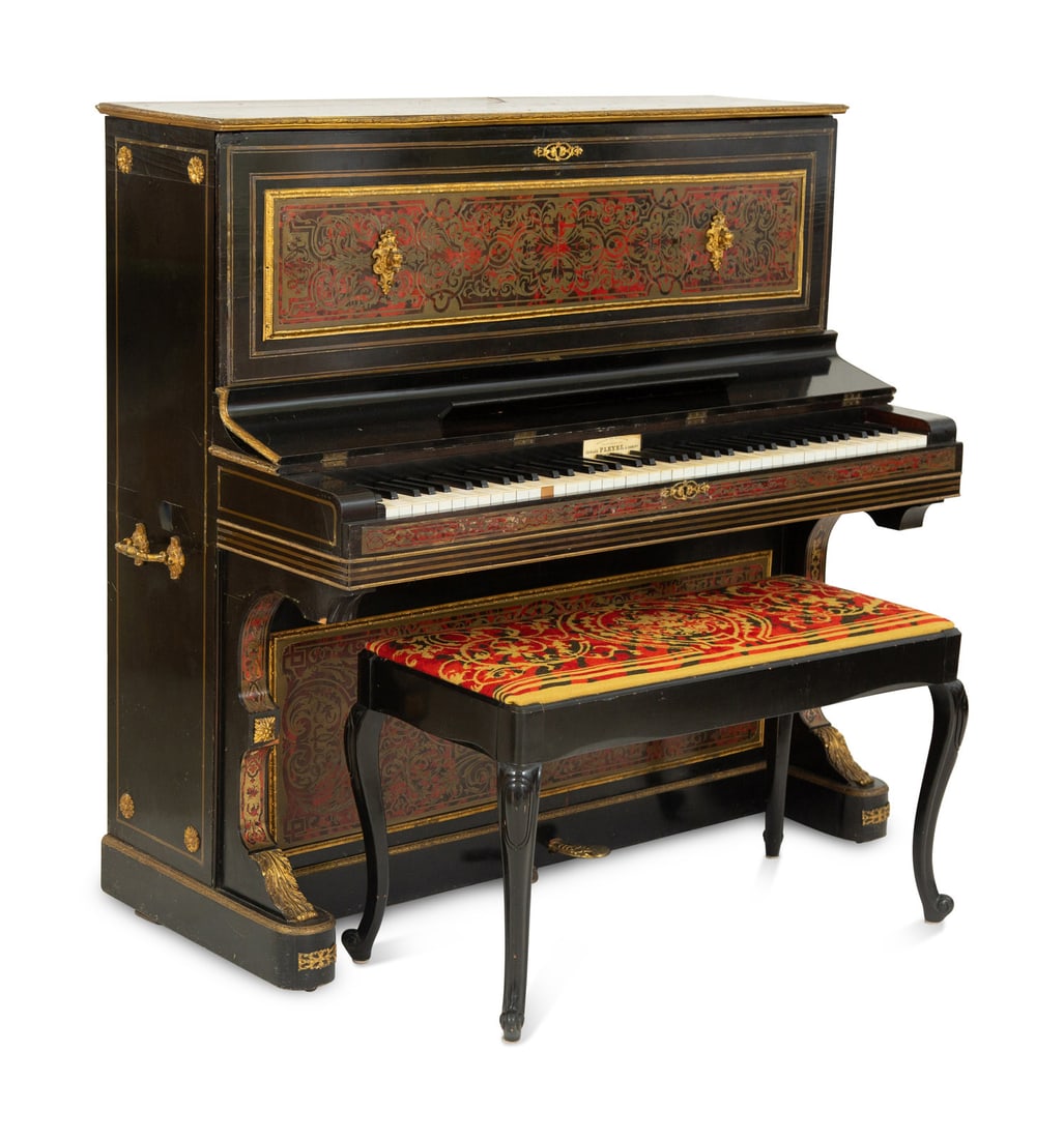 A Napoleon III Boulle Marquetry Upright Piano by Ignace Pleyel and Compagnie (1 of 3)