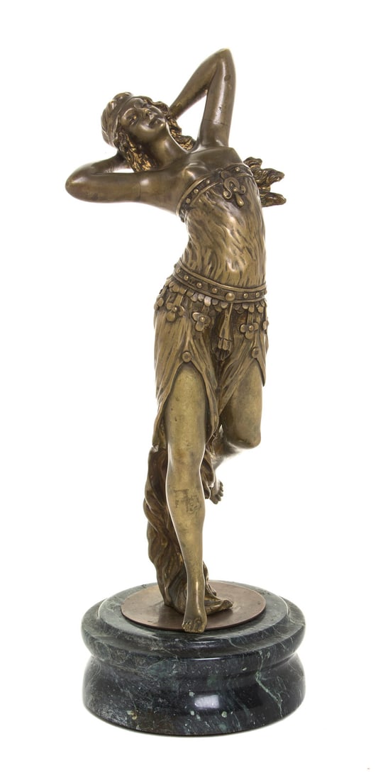 Henri Fugère (French, 1872-1944) Salome: Henri Fugère (French, 1872-1944) Salome bronze signed H. Fugère (incised to back) Height 12 1/4 inches.