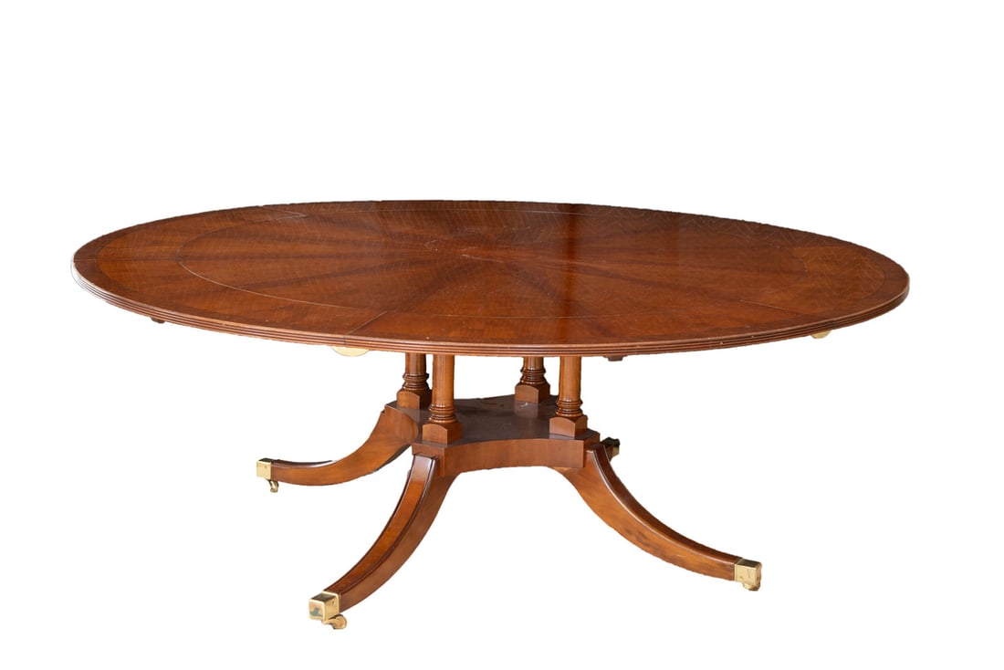 A Regency Style Mahogany Perimeter Leaf Dining Table By Smith and Watson, New York (1 of 2)