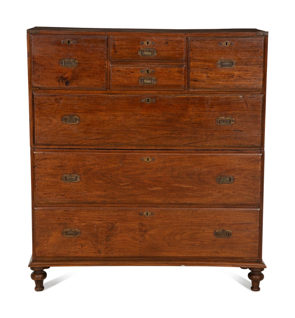 An English Brass Mounted Mahogany Campaign Chest (1 of 5)