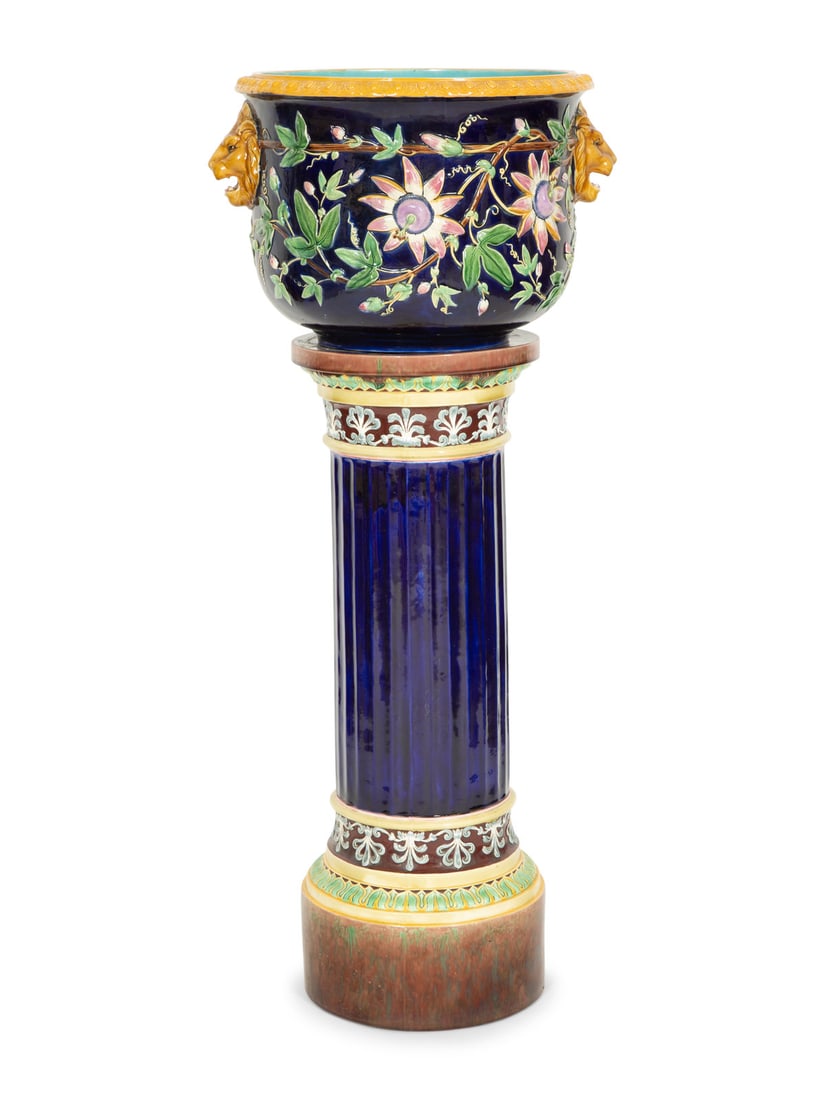An English Majolica Jardinière and Pedestal (1 of 4)