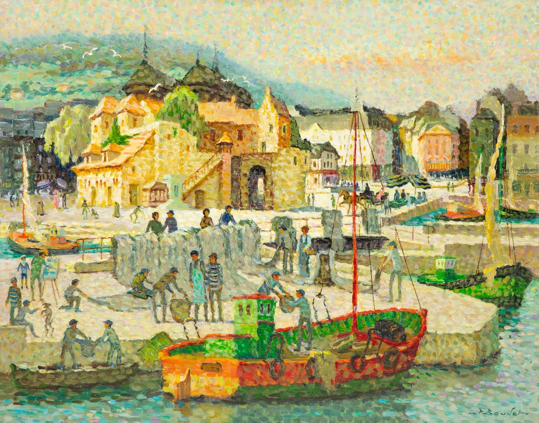 Pierre Boudet (French, 1925-2010) Honfleur, l'aire des raccommodeurs (1 of 5)