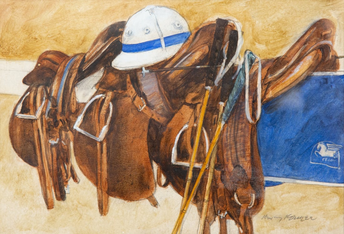 Henry Koehler (American, born 1927) Polo Saddles and Helmet and Polo Barn Door (two works), 1994 (1 of 8)