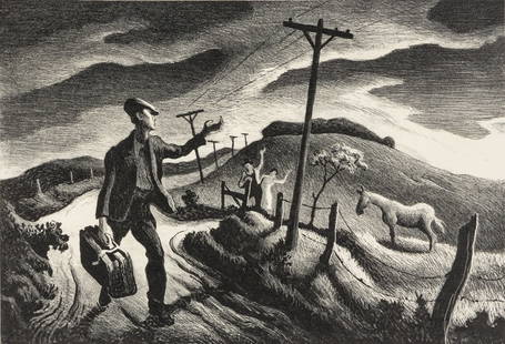 Thomas Hart Benton (American, 1889-1975) The Boy, 1948: Thomas Hart Benton (American, 1889-1975) The Boy, 1948 lithograph signed in pencil; from the edition of 250 9 1/2 x 13 3/4 inches Published by Associated American Artists, New York Literature: Fath 72