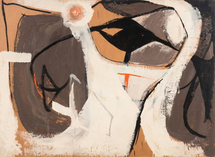 Yvonne Thomas (American, 1913-2009) Half Moon, 1949: Yvonne Thomas (American, 1913-2009) Half Moon, 1949 casein on paper laid to board signed Yvonne Thomas, titled, dated and inscribed (verso) 49 x 65 inches. Provenance: Katharina Rich Perlow