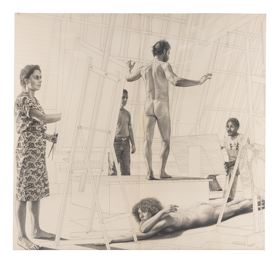 James Valerio (American, b. 1938) Study for Studio Figures, 1982 (1 of 9)