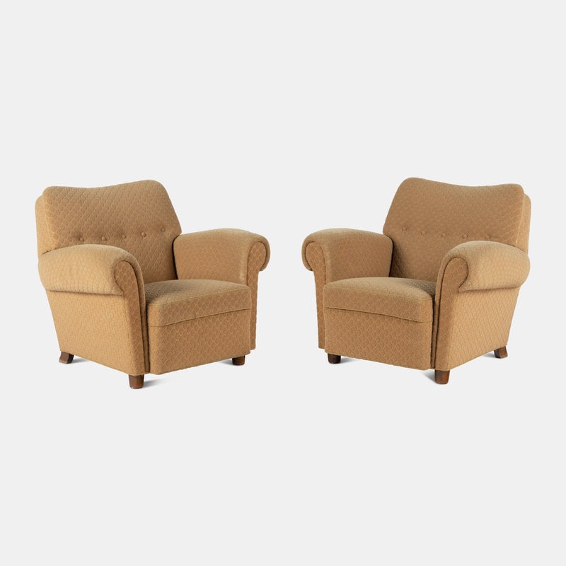 Danish Cabinet Maker 
Mid 20th Century
Pair of Lounge Chairs
Denmark, c. 1940 (1 of 4)