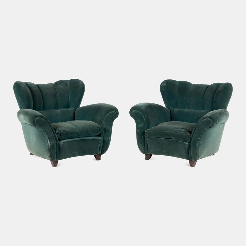 Italian
Mid 20th Century
Pair of Wingback Lounge Chairs (1 of 5)