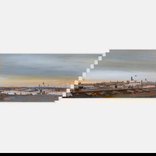 James Winn (American, b. 1949) Industrial Area No. 5, 1984 : James Winn (American, b. 1949) Industrial Area No. 5, 1984 acrylic on paper signed WINN and dated (lower right) 8 3/4 x 28 inches. Property fro