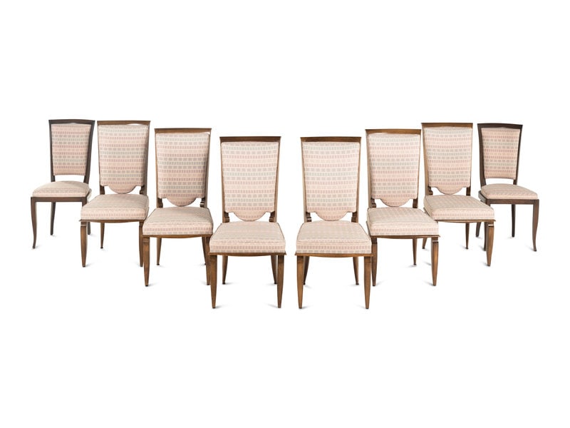 A Set of Eight Art Deco Dining Chairs Attributed to Jean Pascaud

 (1 of 3)