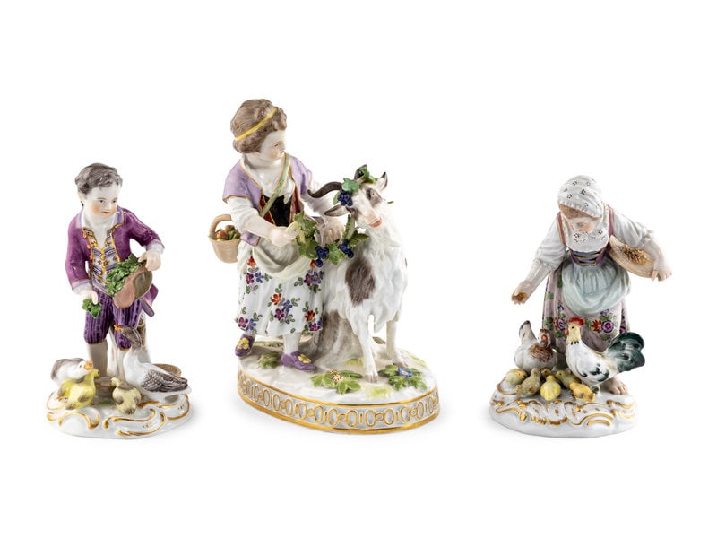 Three Meissen Porcelain Figural Groups (1 of 4)