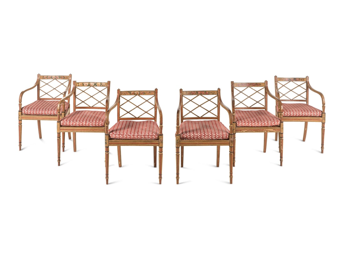 A Set of Six George III Painted Armchairs (1 of 5)