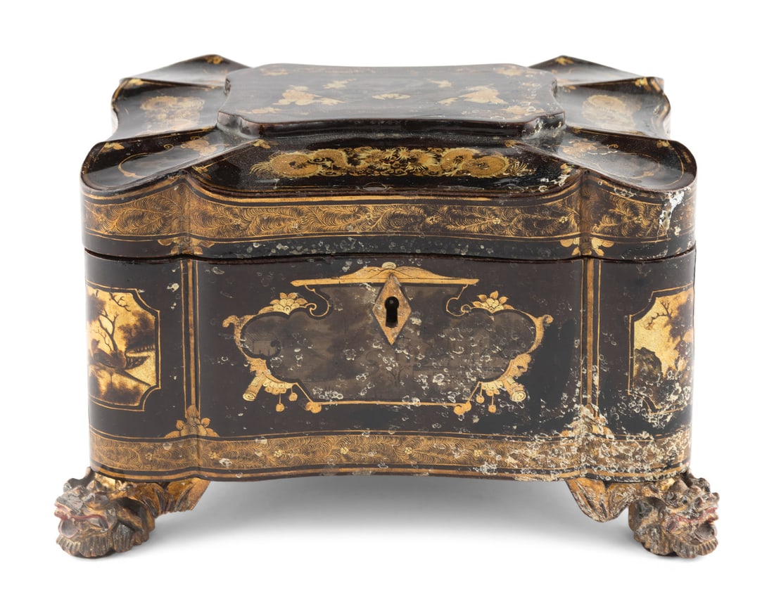 A Chinese Export Lacquer Tea Caddy (1 of 3)