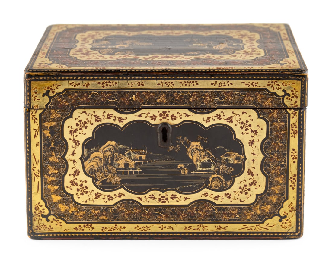A Chinese Export Lacquer Tea Caddy (1 of 3)