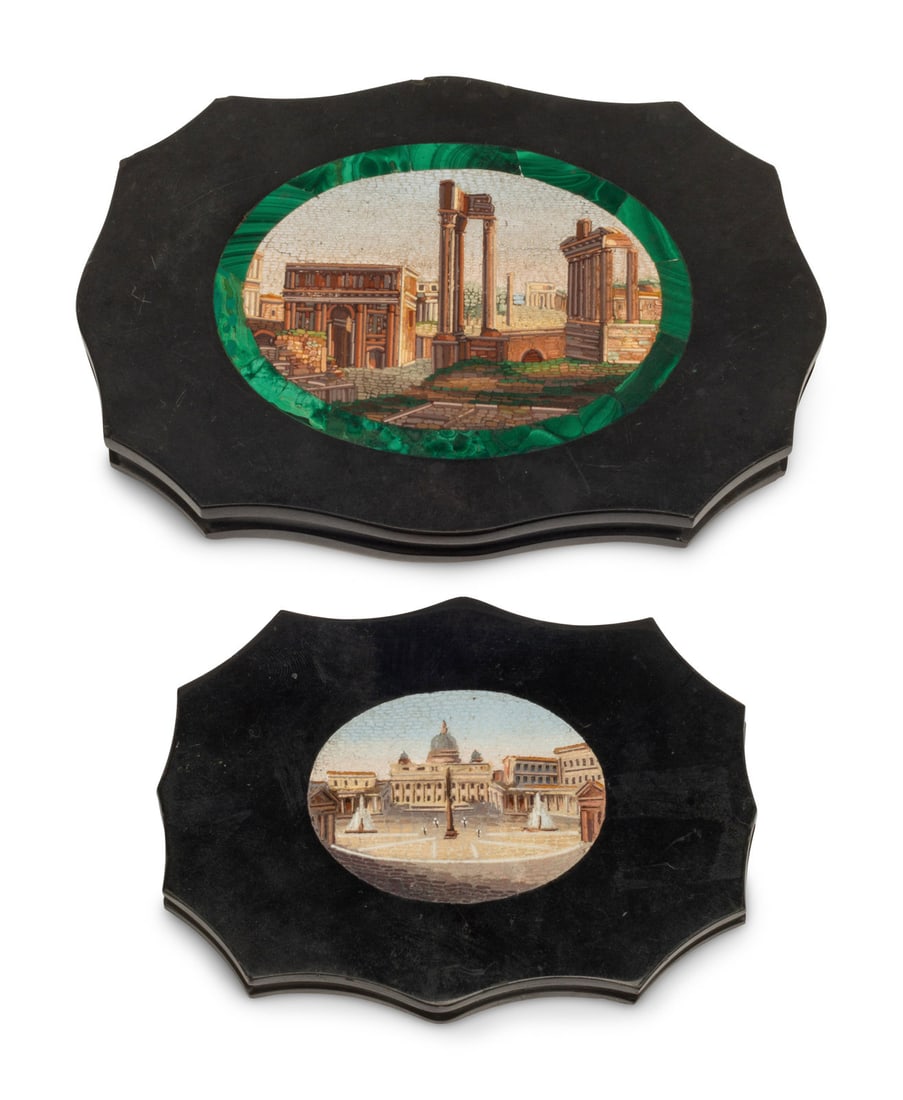 Two Italian Micromosaic Plaques (1 of 4)