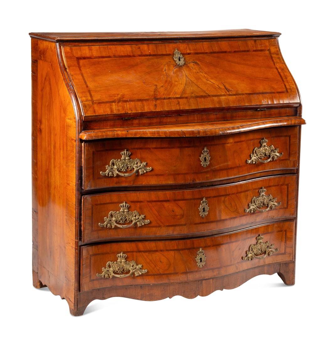 A German or Austrian Walnut Slant-Front Bureau (1 of 5)