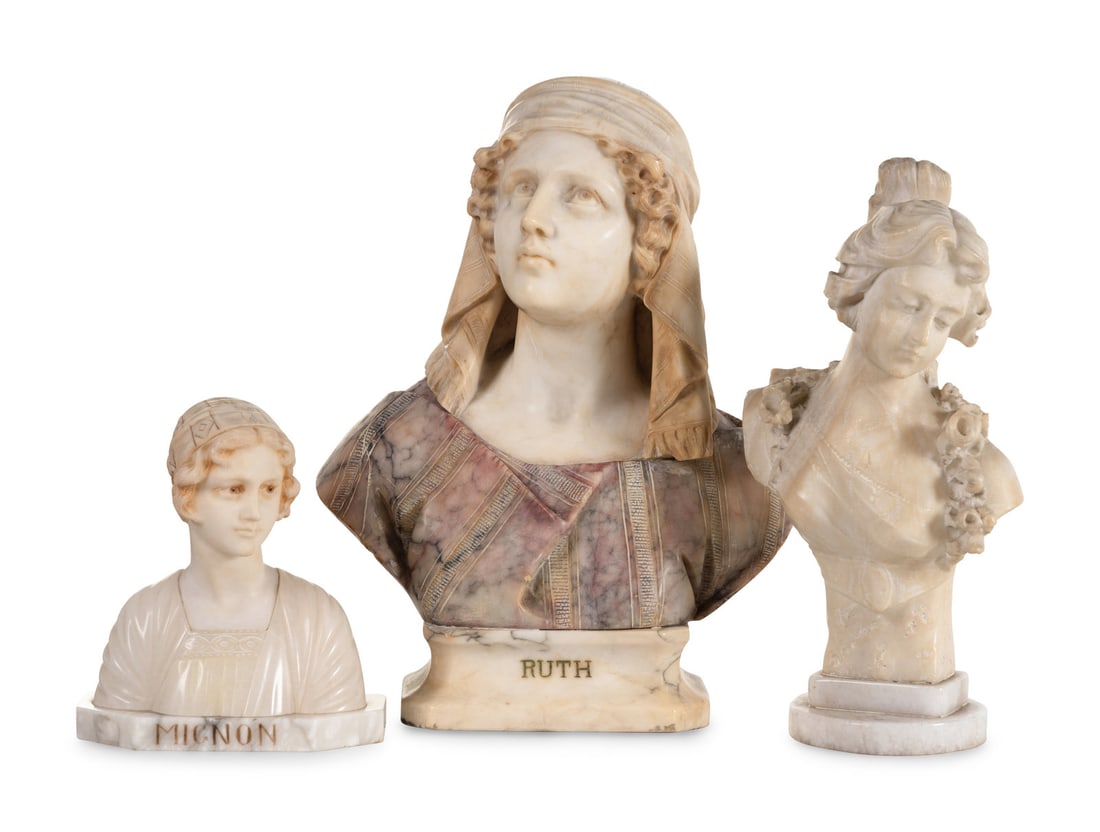 A Continental Marble Bust of Ruth and Two Other Small Busts (1 of 14)