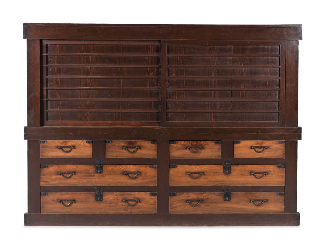 A Japanese Hinoki and Keyaki Wood Tansu Cabinet (1 of 4)