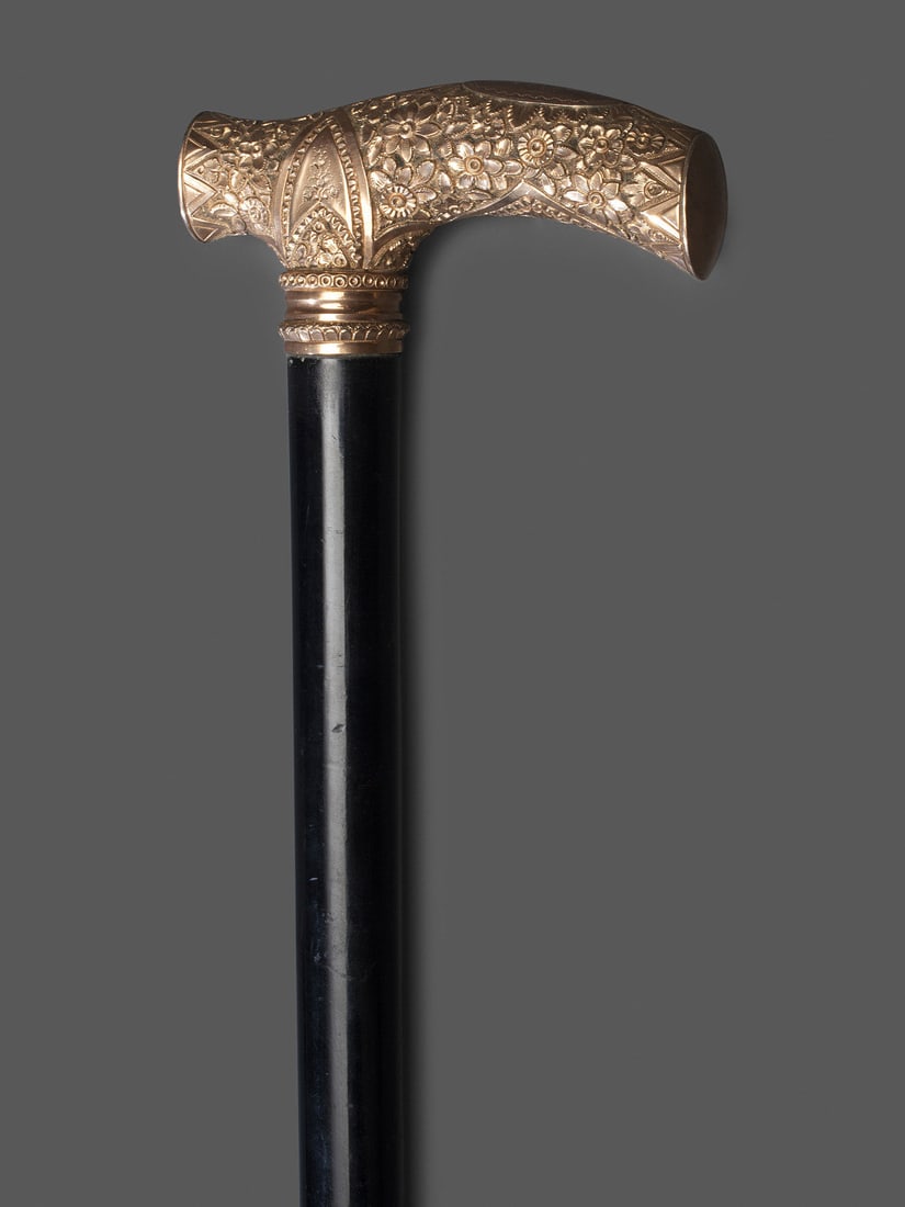 A Victorian Gold Handled Walking Stick Auction