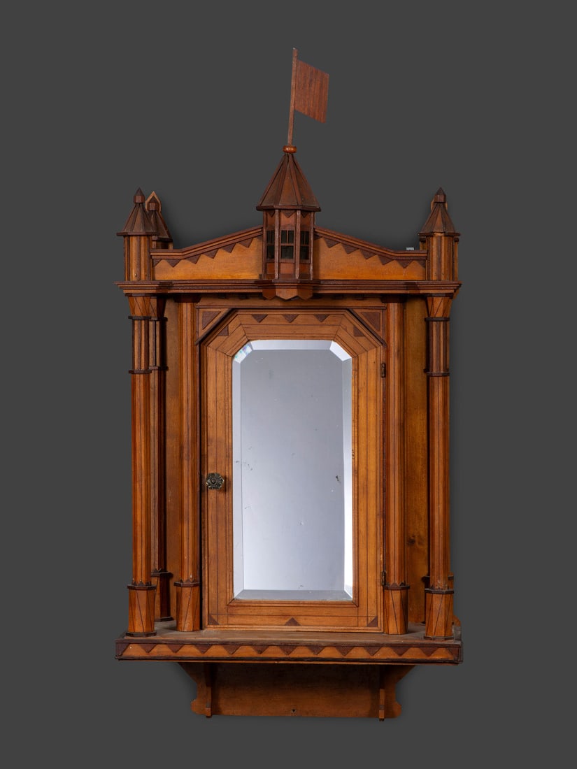 An Architectural Inlaid Hanging Cabinet (1 of 4)