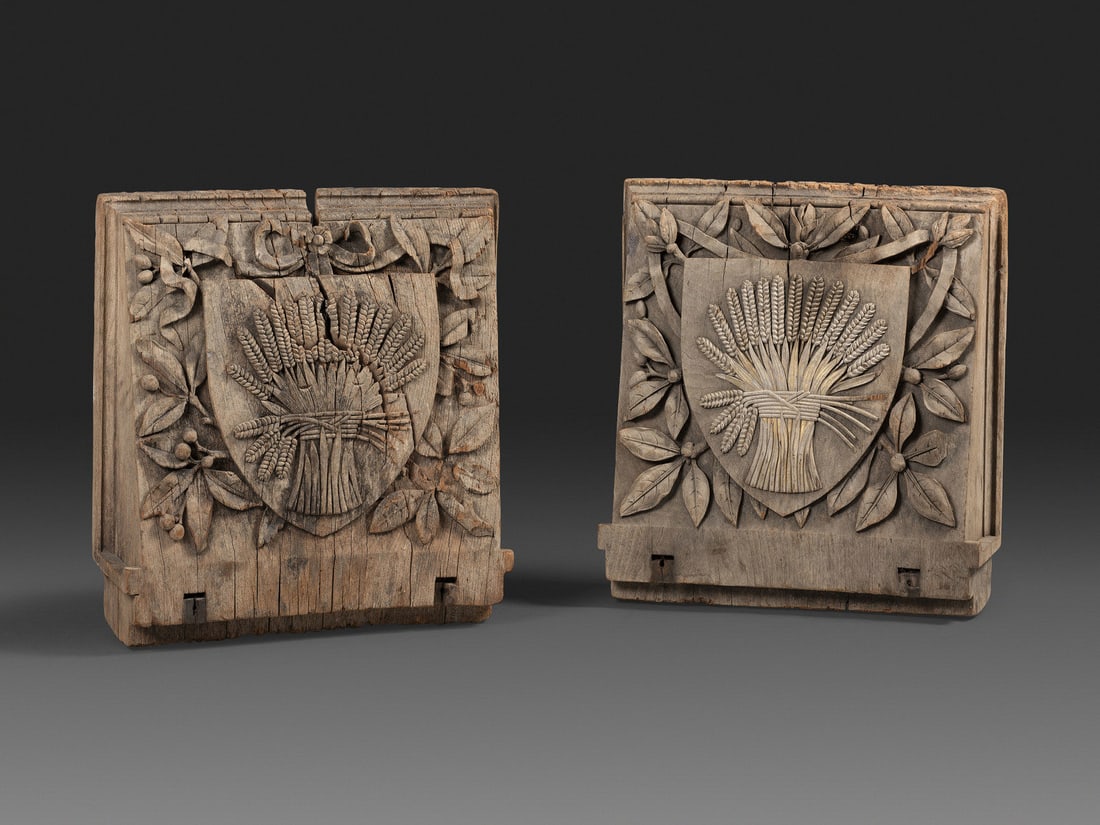 A Pair of English Carved Wood Baker's Shop Architectural Panels (1 of 4)