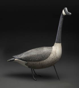 A Carved and Painted Wood Canadian Goose Decoy: A Carved and Painted Wood Canadian Goose Decoy 20th Century Height 28 3/4 x width 30 x depth 7 inches. This lot is located in Cincinnati. Property from the Estate of George H. Quay, Chagrin Falls, Ohi