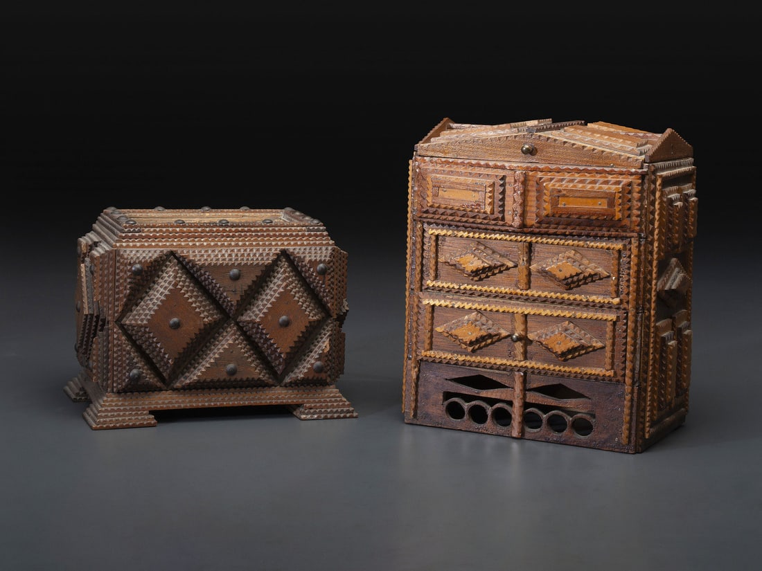 Two Miniature Tramp Art Chests (1 of 6)