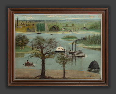 American School, Mid-19th Century: American School, Mid-20th Century Landscape, Nauvoo, Illinois oil on canvas signed and dated J.G. Thompson, 48, lower right 26 x 35 inches. This lot is located in Cincinnati. Property from the Collect