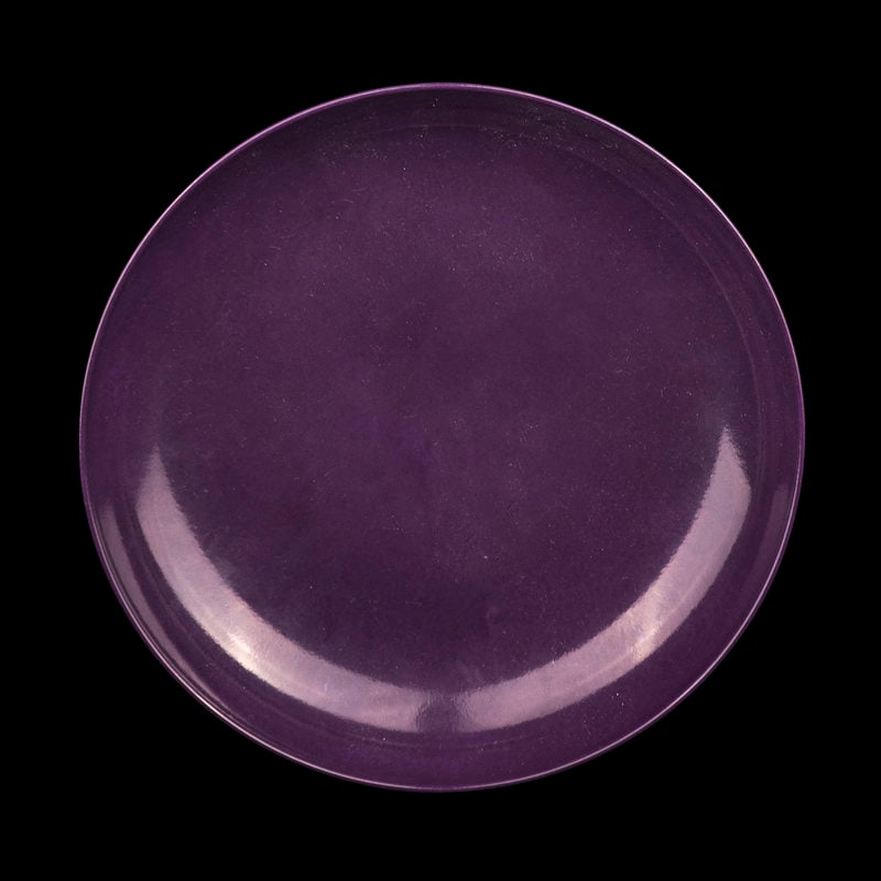 A Chinese Purple Glazed Porcelain Plate (1 of 3)