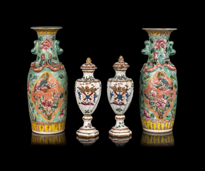 Two Pairs of Chinese Export Famille Rose Porcelain Vessels (1 of 4)