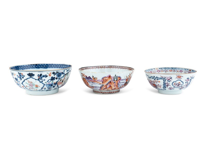 Three Chinese Export Famille Rose Porcelain Bowls (1 of 7)