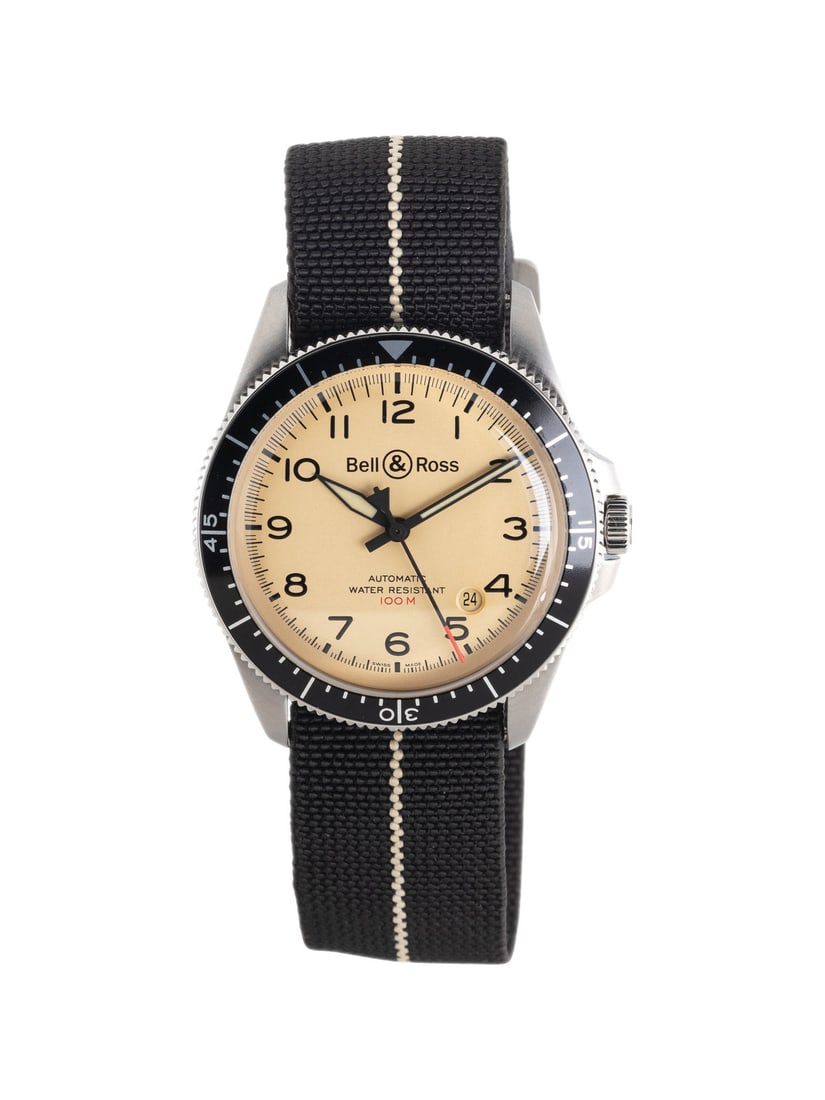 BELL & ROSS, STAINLESS STEEL 'BR V2-92 MILITARY BEIGE' WATCH (1 of 2)