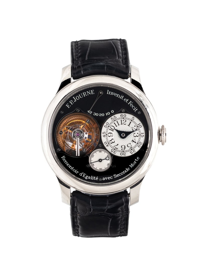 A RARE AND IMPORTANT F.P. JOURNE, PLATINUM 'TOURBILLON SOUVERAIN BLACK LABEL' WATCH (1 of 4)