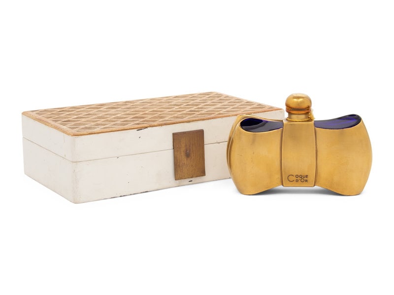 Perfume Box by Jean-Michel Frank and Guerlain Coque d'Or Bottle by Baccarat, 1937 (1 of 11)