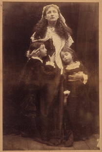 Julia Margaret Cameron (1815-1879) Queen Henrietta Maria announcing to her children the coming fate: Julia Margaret Cameron (1815-1879) Queen Henrietta Maria announcing to her children the coming fate of their father King Charles I (Isabel Bateman, Laura and Rachel Gurney,) 1874 Albumen print,