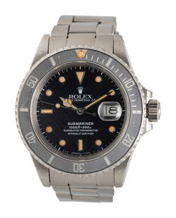 ROLEX, REF. 16800 STAINLESS STEEL 'GHOST BEZEL SUBMARINER' WATCH: ROLEX, REF. 16800 STAINLESS STEEL 'GHOST BEZEL SUBMARINER' WATCH Maker: Rolex Model: Submariner Reference number: 16800 Serial number: 9303011 Year: Circa 1986 Case size: Approx. 40 mm Case material: