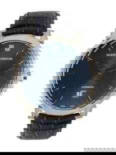 HARRY WINSTON, 18K WHITE GOLD 'MIDNIGHT' WATCH: HARRY WINSTON, 18K WHITE GOLD 'MIDNIGHT' WATCH Maker: Harry Winston Model: Midnight Reference number: MIDAHD39WW002 Case size: Approx. 39 mm Case material: 18K white gold Dial: Midnight blue Movement: