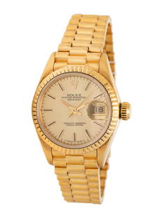 ROLEX, REF. 69178 18K YELLOW GOLD 'PRESIDENT' WATCH: ROLEX, REF. 69178 18K YELLOW GOLD 'PRESIDENT' WATCH Maker: Rolex Model: President Reference number: 69178 Serial number: 8964085 Year: 1986 Case size: Approx. 26 mm Case material: 18K yellow gold Beze